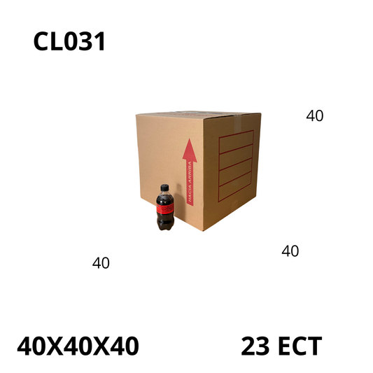 Caja Pegada Grande de Cartón Corrugado Sencillo Kraft 40X40X40 cm 23 ECT - 25 piezas por paquete, ideales para empaques y envíos, almacenamiento y mudanzas. Ofrecen resistencia, protección y excelente precio.