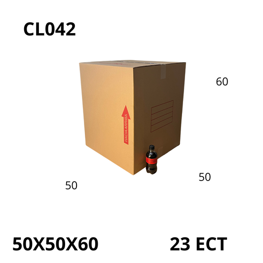 Caja Pegada Grande de Cartón Corrugado Sencillo Kraft 50X50X60 cm 23 ECT - 15 piezas por paquete, ideales para empaques y envíos, almacenamiento y mudanzas. Ofrecen resistencia, protección y excelente precio.