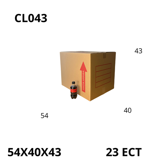 Caja Pegada Grande de Cartón Corrugado Sencillo Kraft 54X40X43 cm 23 ECT - 20 piezas por paquete, ideales para empaques y envíos, almacenamiento y mudanzas. Ofrecen resistencia, protección y excelente precio.