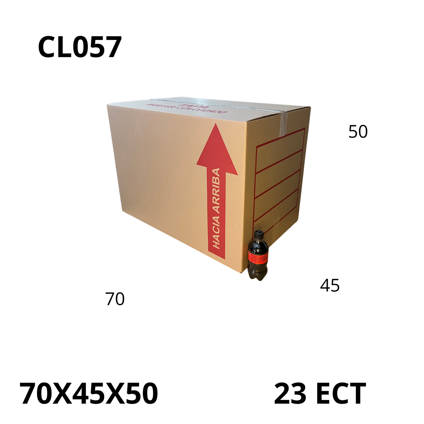 Caja Pegada Extra Grande de Cartón Corrugado Sencillo Kraft 70X45X50 cm 23 ECT - 15 piezas por paquete, perfectas para envíos, mudanzas y almacenamiento de objetos voluminosos. Máxima resistencia y calidad al mejor precio.