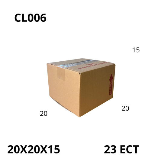 Caja Pegada Chica de Cartón Corrugado Sencillo Kraft 20X20X15 cm 23 ECT - 25 piezas por paquete, perfectas para envíos pequeños, almacenamiento y organización. Máxima protección y calidad al mejor precio.