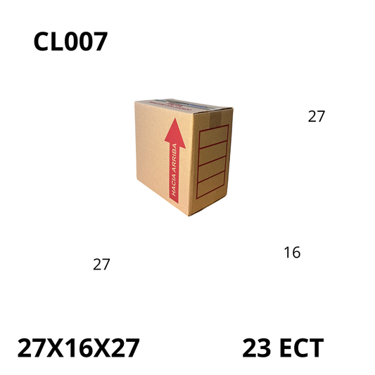 Caja Pegada Chica de Cartón Corrugado Sencillo Kraft 27X16X27 cm 23 ECT - 25 piezas por paquete, perfectas para envíos pequeños, almacenamiento y organización. Máxima protección y calidad al mejor precio.