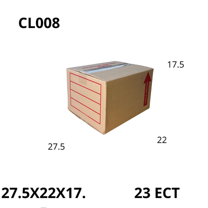 Caja Pegada Chica de Cartón Corrugado Sencillo Kraft 27.5X22X17.5 cm 23 ECT - 25 piezas por paquete, perfectas para envíos pequeños, almacenamiento y organización. Máxima protección y calidad al mejor precio.