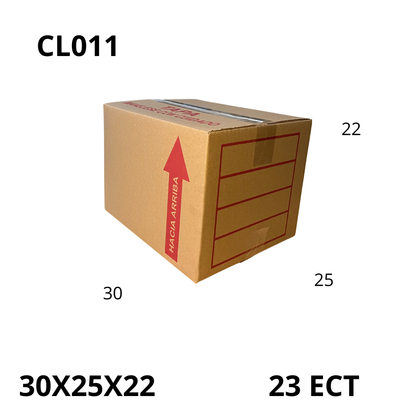 Caja Pegada Mediana de Cartón Corrugado Sencillo Kraft 30X25X22 cm 23 ECT - 25 piezas por paquete, perfectas para envíos, almacenamiento y mudanzas. Ofrecen protección, resistencia y excelente precio.