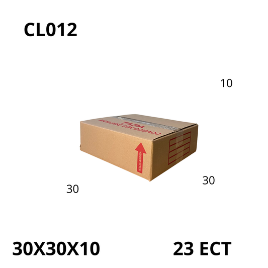 Caja Pegada Mediana de Cartón Corrugado Sencillo Kraft 30X30X10 cm 23 ECT - 25 piezas por paquete, perfectas para envíos, almacenamiento y mudanzas. Ofrecen protección, resistencia y excelente precio.
