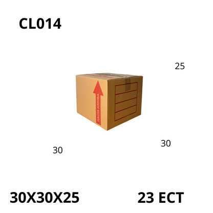 Caja Pegada Mediana de Cartón Corrugado Sencillo Kraft 30X30X25 cm 23 ECT - 25 piezas por paquete, perfectas para envíos, almacenamiento y mudanzas. Ofrecen protección, resistencia y excelente precio.