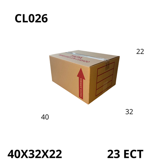 Caja Pegada Grande de Cartón Corrugado Sencillo Kraft 40X32X22 cm 23 ECT - 25 piezas por paquete, ideales para empaques y envíos, almacenamiento y mudanzas. Ofrecen resistencia, protección y excelente precio.
