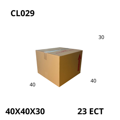 Caja Pegada Grande de Cartón Corrugado Sencillo Kraft 40X40X30 cm 23 ECT - 25 piezas por paquete, ideales para empaques y envíos, almacenamiento y mudanzas. Ofrecen resistencia, protección y excelente precio.