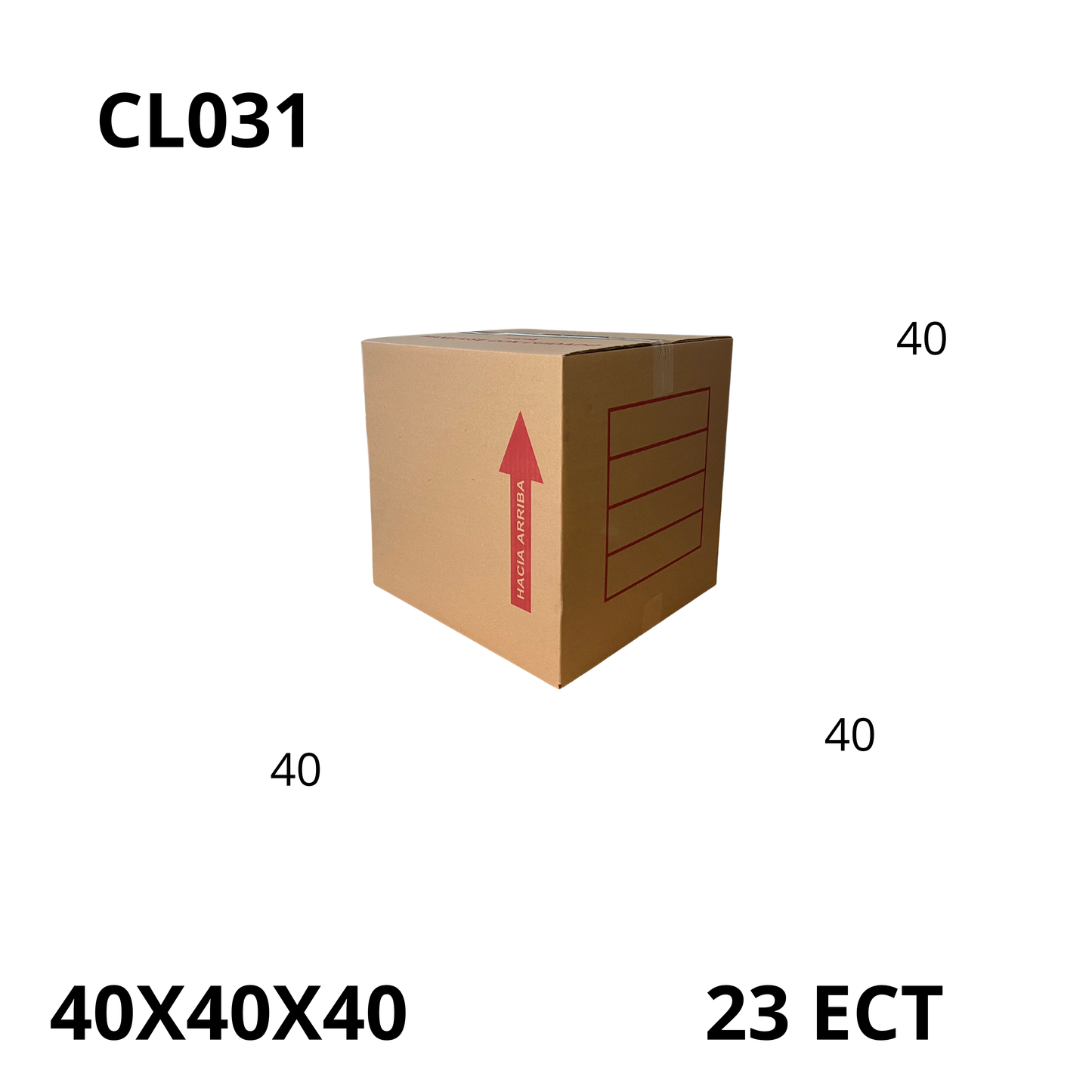 Caja Pegada Grande de Cartón Corrugado Sencillo Kraft 40X40X40 cm 23 ECT - 25 piezas por paquete, ideales para empaques y envíos, almacenamiento y mudanzas. Ofrecen resistencia, protección y excelente precio.