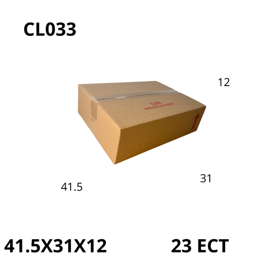 Caja Pegada Grande de Cartón Corrugado Sencillo Kraft 41.5X31X12 cm 23 ECT - 25 piezas por paquete, ideales para empaques y envíos, almacenamiento y mudanzas. Ofrecen resistencia, protección y excelente precio.