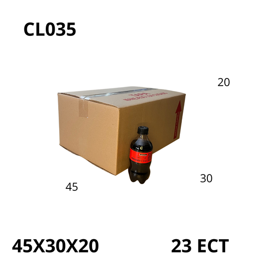 Caja Pegada Grande de Cartón Corrugado Sencillo Kraft  45X30X20 cm 23 ECT - 25 piezas por paquete, ideales para empaques y envíos, almacenamiento y mudanzas. Ofrecen resistencia, protección y excelente precio.