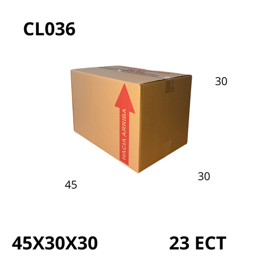 Caja Pegada Grande de Cartón Corrugado Sencillo Kraft  45X30X30 cm 23 ECT - 25 piezas por paquete, ideales para empaques y envíos, almacenamiento y mudanzas. Ofrecen resistencia, protección y excelente precio.