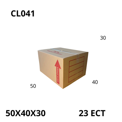 Caja Pegada Grande de Cartón Corrugado Sencillo Kraft 50X40X30 cm 23 ECT - 25 piezas por paquete, ideales para empaques y envíos, almacenamiento y mudanzas. Ofrecen resistencia, protección y excelente precio.