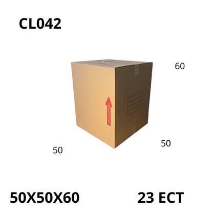Caja Pegada Grande de Cartón Corrugado Sencillo Kraft 50X50X60 cm 23 ECT - 15 piezas por paquete, ideales para empaques y envíos, almacenamiento y mudanzas. Ofrecen resistencia, protección y excelente precio.