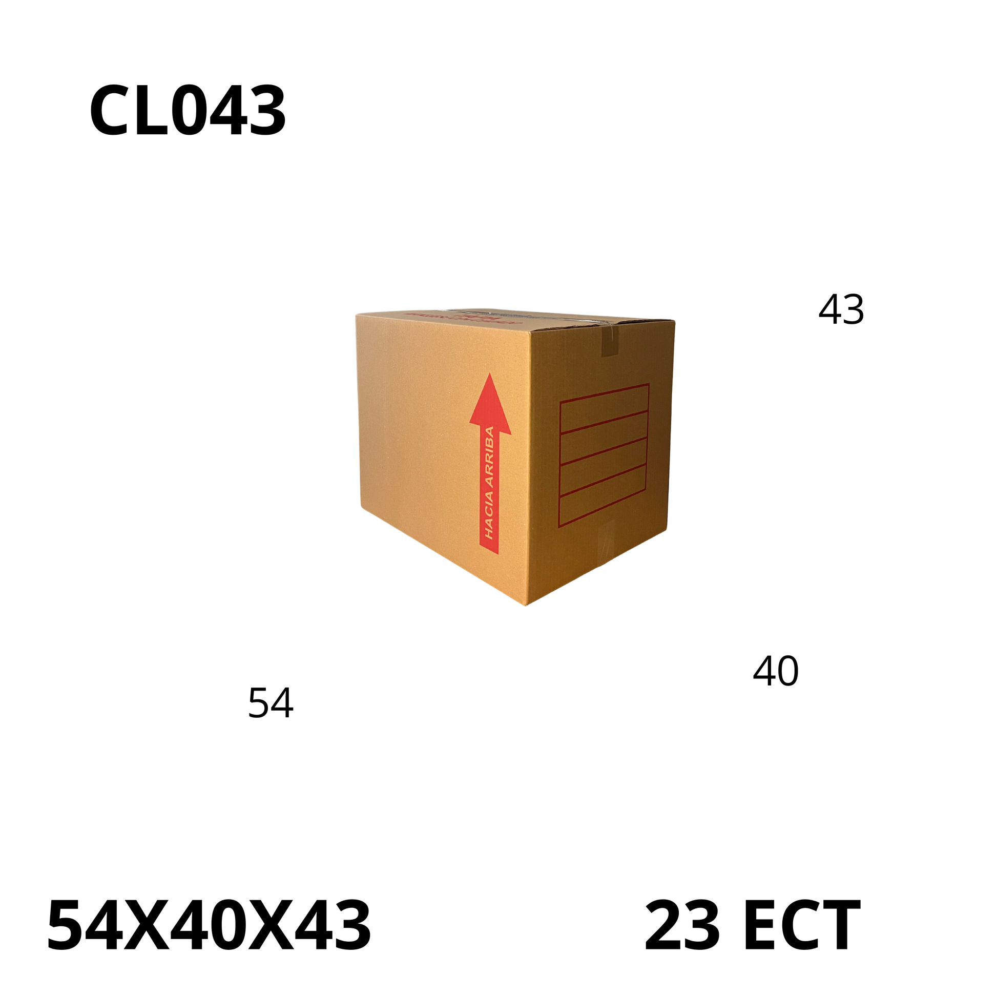 Caja Pegada Grande de Cartón Corrugado Sencillo Kraft 54X40X43 cm 23 ECT - 20 piezas por paquete, ideales para empaques y envíos, almacenamiento y mudanzas. Ofrecen resistencia, protección y excelente precio.