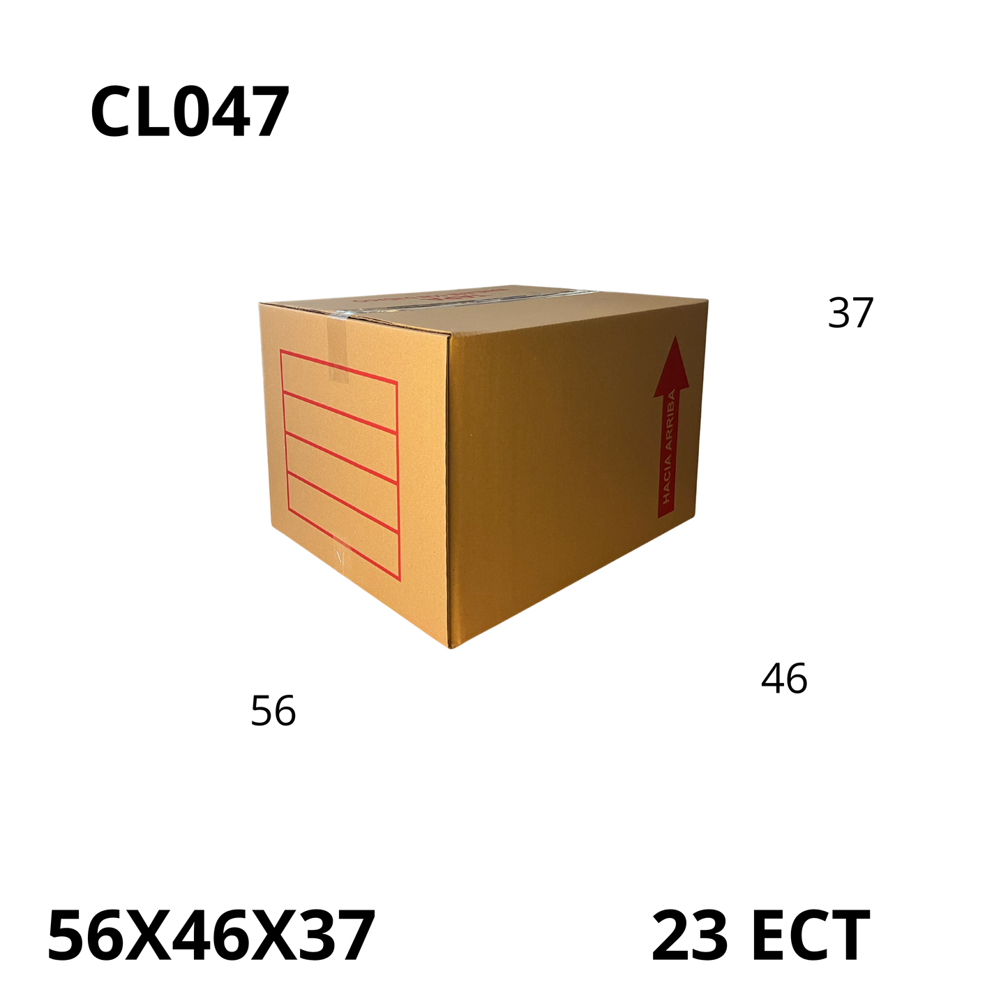 Caja Pegada Extra Grande de Cartón Corrugado Sencillo Kraft 56X46X37 cm 23 ECT - 15 piezas por paquete, perfectas para envíos, mudanzas y almacenamiento de objetos voluminosos. Máxima resistencia y calidad al mejor precio.