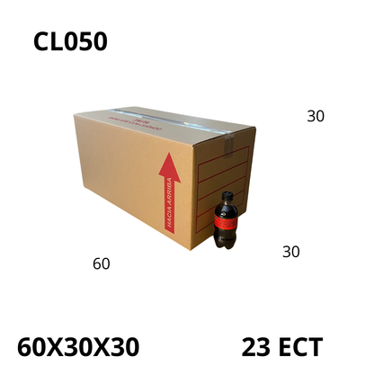 Caja Pegada Extra Grande de Cartón Corrugado Sencillo Kraft 60X30X30 cm 23 ECT - 25 piezas por paquete, perfectas para envíos, mudanzas y almacenamiento de objetos voluminosos. Máxima resistencia y calidad al mejor precio.