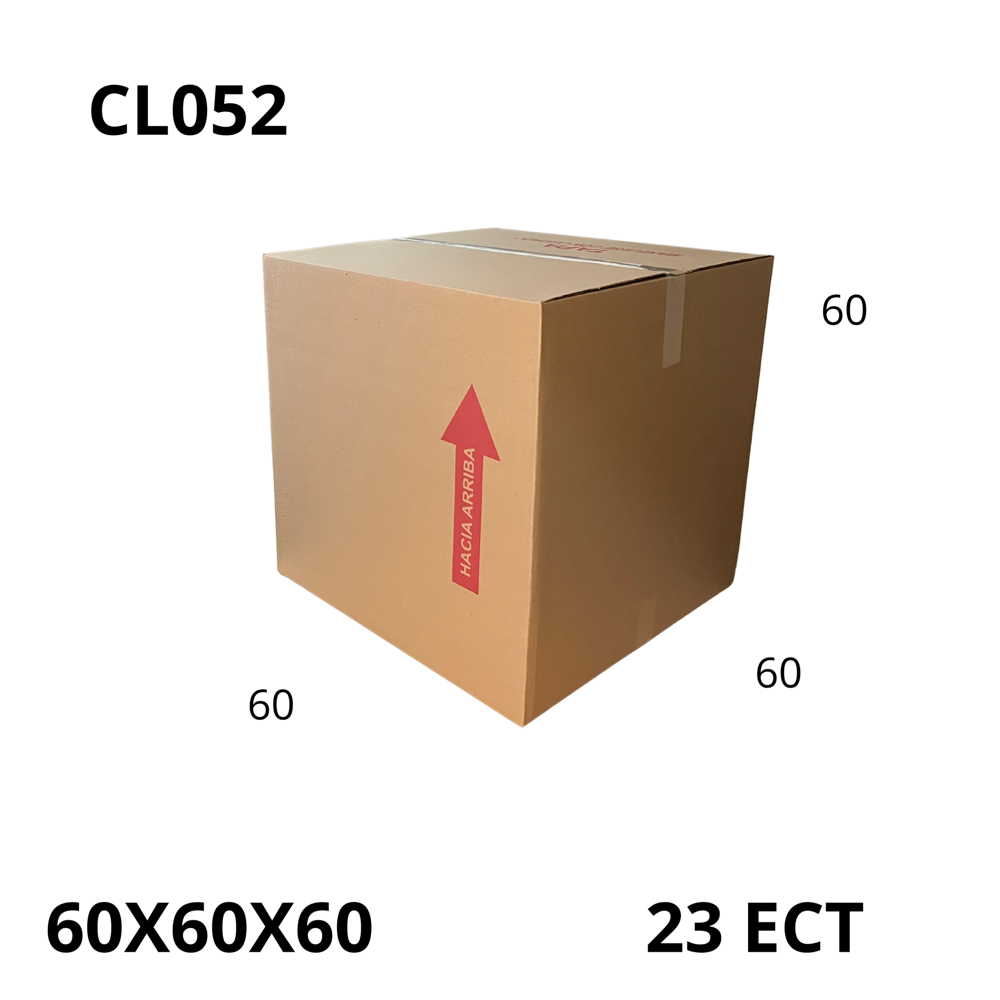 Caja Pegada Extra Grande de Cartón Corrugado Sencillo Kraft 60X60X60 cm 23 ECT - 10 piezas por paquete, perfectas para envíos, mudanzas y almacenamiento de objetos voluminosos. Máxima resistencia y calidad al mejor precio.