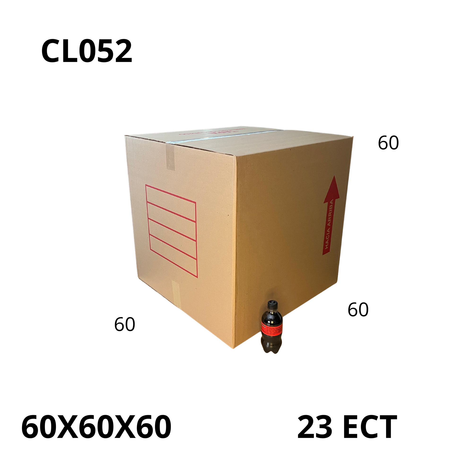 Caja Pegada Extra Grande de Cartón Corrugado Sencillo Kraft 60X60X60 cm 23 ECT - 10 piezas por paquete, perfectas para envíos, mudanzas y almacenamiento de objetos voluminosos. Máxima resistencia y calidad al mejor precio.