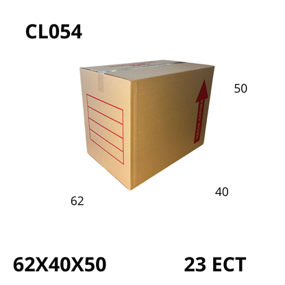 Caja Pegada Extra Grande de Cartón Corrugado Sencillo Kraft 62X40X50 cm 23 ECT - 15 piezas por paquete, perfectas para envíos, mudanzas y almacenamiento de objetos voluminosos. Máxima resistencia y calidad al mejor precio.