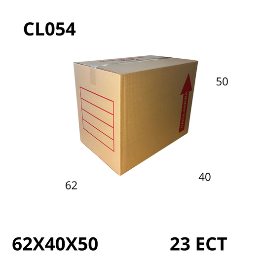 Caja Pegada Extra Grande de Cartón Corrugado Sencillo Kraft 62X40X50 cm 23 ECT - 15 piezas por paquete, perfectas para envíos, mudanzas y almacenamiento de objetos voluminosos. Máxima resistencia y calidad al mejor precio.