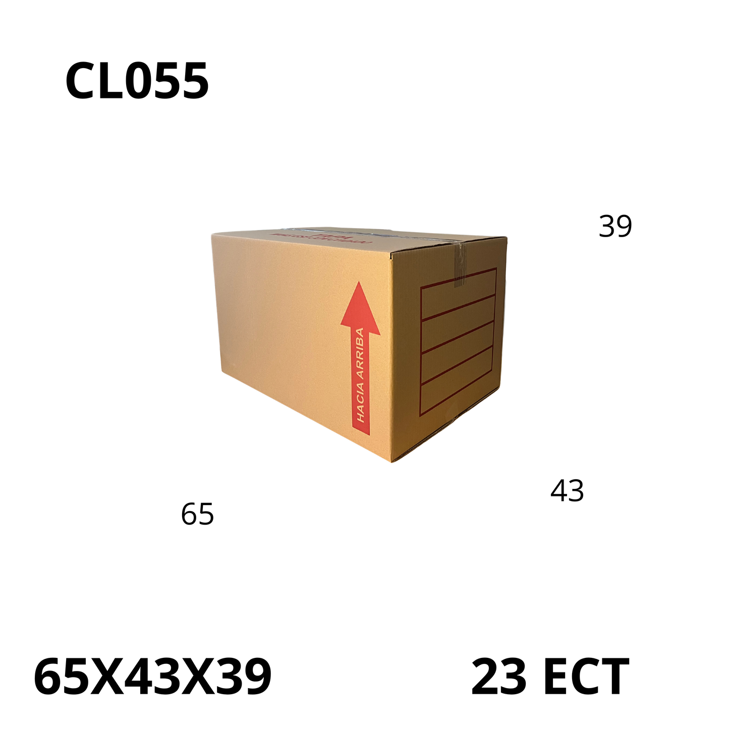Caja Pegada Extra Grande de Cartón Corrugado Sencillo Kraft 65X43X39 cm 23 ECT - 20 piezas por paquete, perfectas para envíos, mudanzas y almacenamiento de objetos voluminosos. Máxima resistencia y calidad al mejor precio.