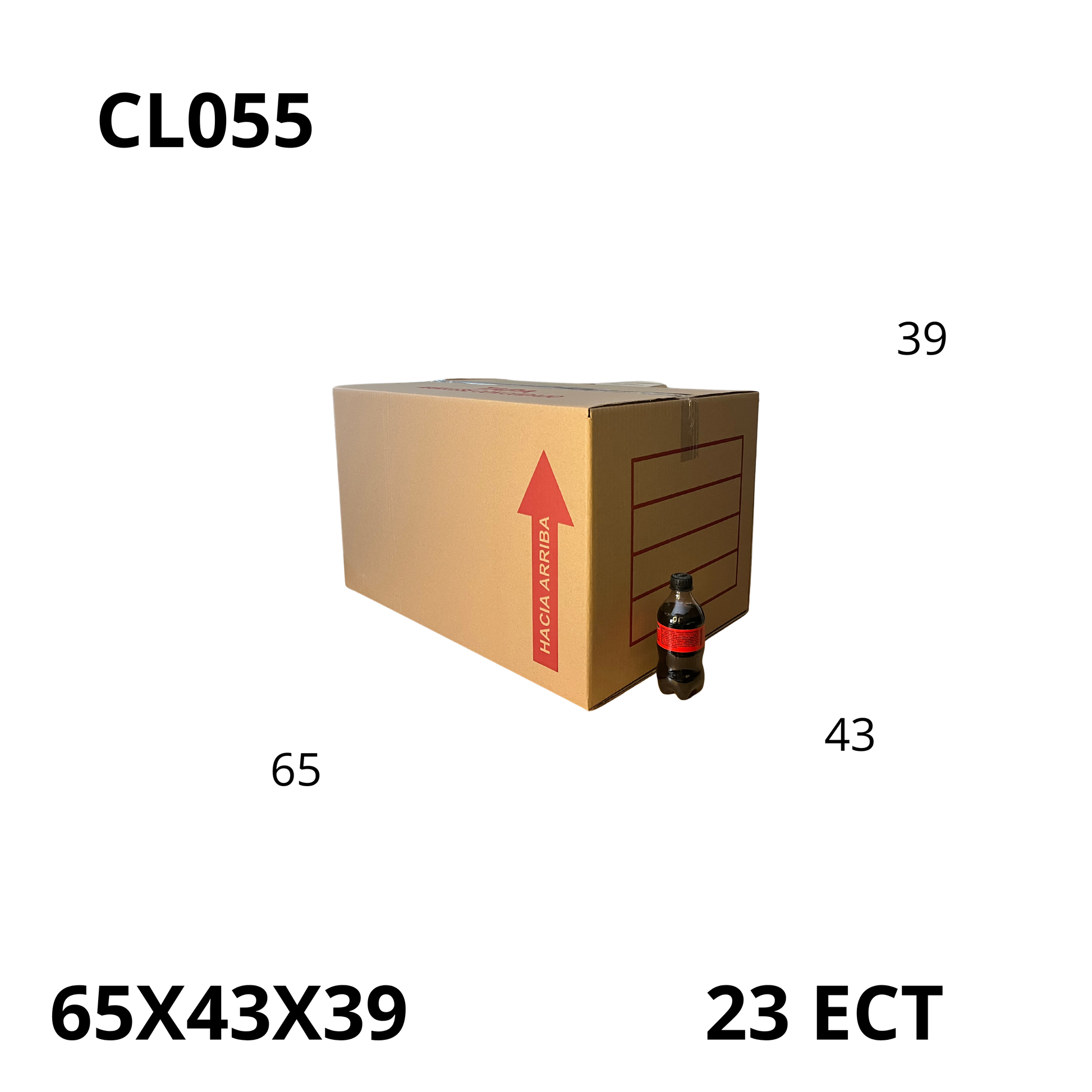 Caja Pegada Extra Grande de Cartón Corrugado Sencillo Kraft 65X43X39 cm 23 ECT - 20 piezas por paquete, perfectas para envíos, mudanzas y almacenamiento de objetos voluminosos. Máxima resistencia y calidad al mejor precio.