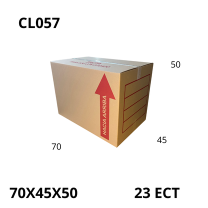 Caja Pegada Extra Grande de Cartón Corrugado Sencillo Kraft 70X45X50 cm 23 ECT - 15 piezas por paquete, perfectas para envíos, mudanzas y almacenamiento de objetos voluminosos. Máxima resistencia y calidad al mejor precio.