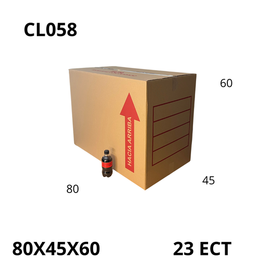 Caja Pegada Extra Grande de Cartón Corrugado Sencillo Kraft 80X45X60 cm 23 ECT - 10 piezas por paquete, ideales para empaques y envíos, almacenamiento y mudanzas. Ofrecen resistencia, protección y excelente precio.