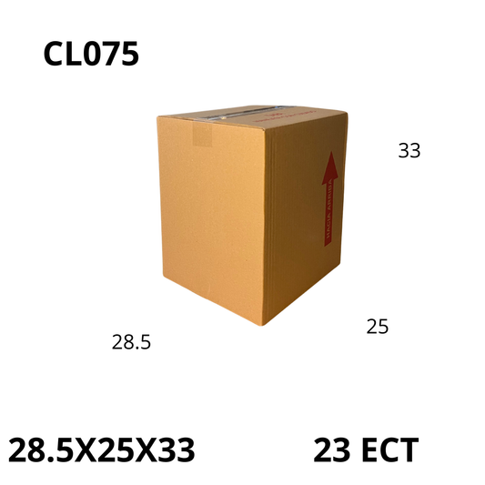Caja Pegada Chica de Cartón Corrugado Sencillo Kraft 28.5X25X33 cm 23 ECT - 25 piezas por paquete, perfectas para envíos pequeños, almacenamiento y organización. Máxima protección y calidad al mejor precio.