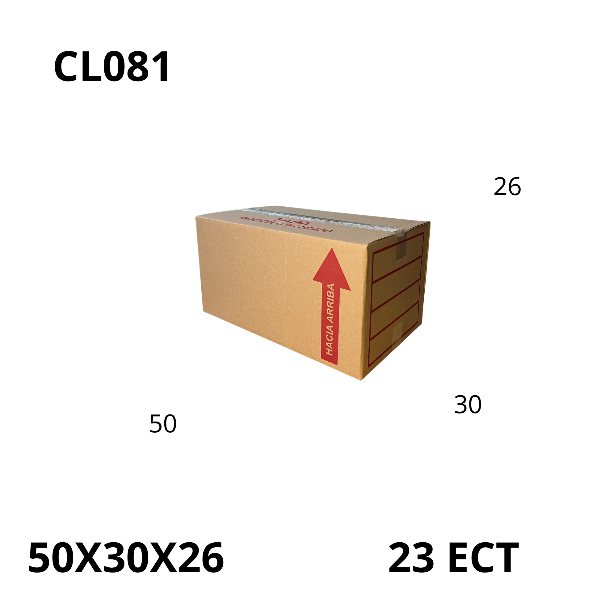 Caja Pegada Grande de Cartón Corrugado Sencillo Kraft 50X30X26 cm 23 ECT - 25 piezas por paquete, ideales para empaques y envíos, almacenamiento y mudanzas. Ofrecen resistencia, protección y excelente precio.