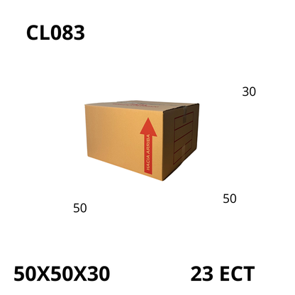 Caja Pegada Grande de Cartón Corrugado Sencillo Kraft 50X50X30 cm 23 ECT - 20 piezas por paquete, ideales para empaques y envíos, almacenamiento y mudanzas. Ofrecen resistencia, protección y excelente precio.