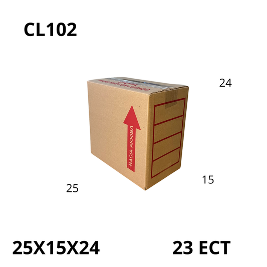 Caja Pegada Chica de Cartón Corrugado Sencillo Kraft 25X15X24 cm 23 ECT - 25 piezas por paquete, perfectas para envíos pequeños, almacenamiento y organización. Máxima protección y calidad al mejor precio.